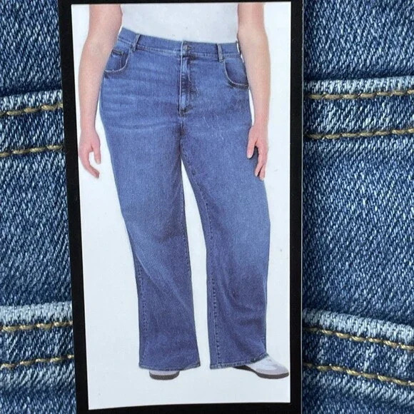 Well Worn Women's Size 16 / 36 Wide Leg Jeans Blue H0729 - Picture 2 of 7